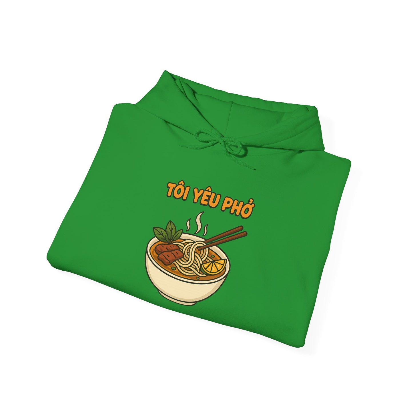 "TÔI YÊU PHỞ" Vietnamese Pho Lover Hoodie – Cute Cartoon Noodle Bowl Streetwear