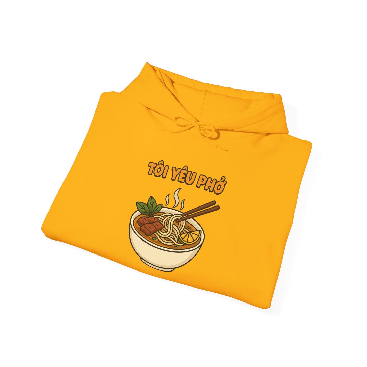 "TÔI YÊU PHỞ" Vietnamese Pho Lover Hoodie – Cute Cartoon Noodle Bowl Streetwear