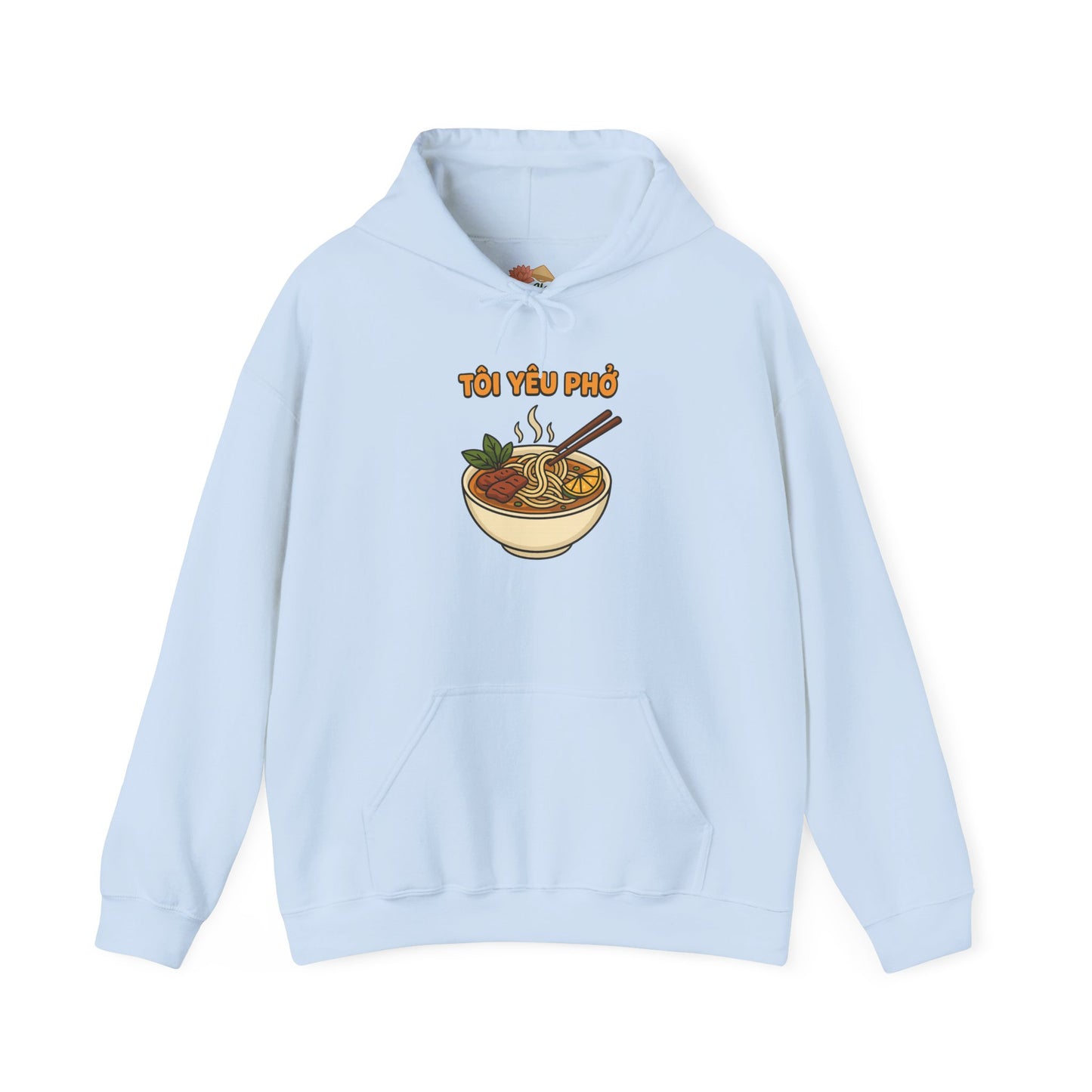 "TÔI YÊU PHỞ" Vietnamese Pho Lover Hoodie – Cute Cartoon Noodle Bowl Streetwear