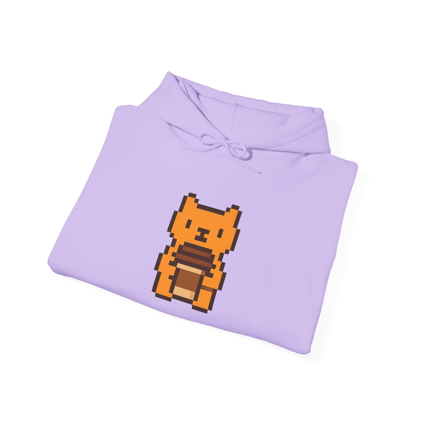 Retro Pixel Orange Cat with Coffee – Cute Vietnamese-Style Hoodie Design