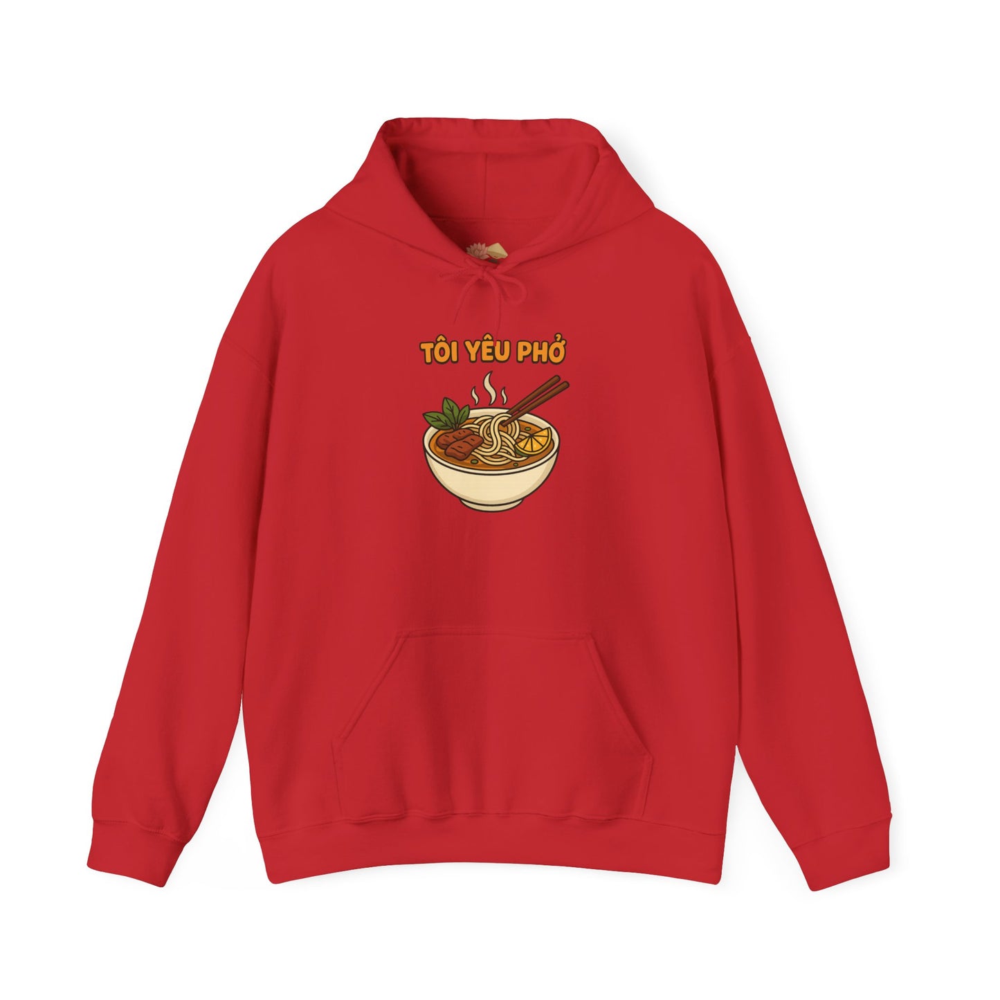 "TÔI YÊU PHỞ" Vietnamese Pho Lover Hoodie – Cute Cartoon Noodle Bowl Streetwear