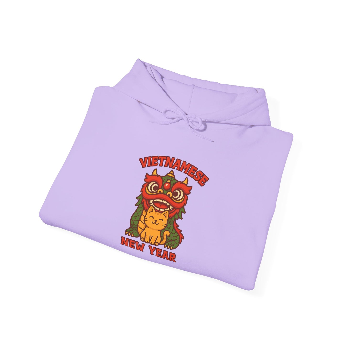 Vietnamese New Year Cat & Dragon Hoodie – Tết Celebration Streetwear
