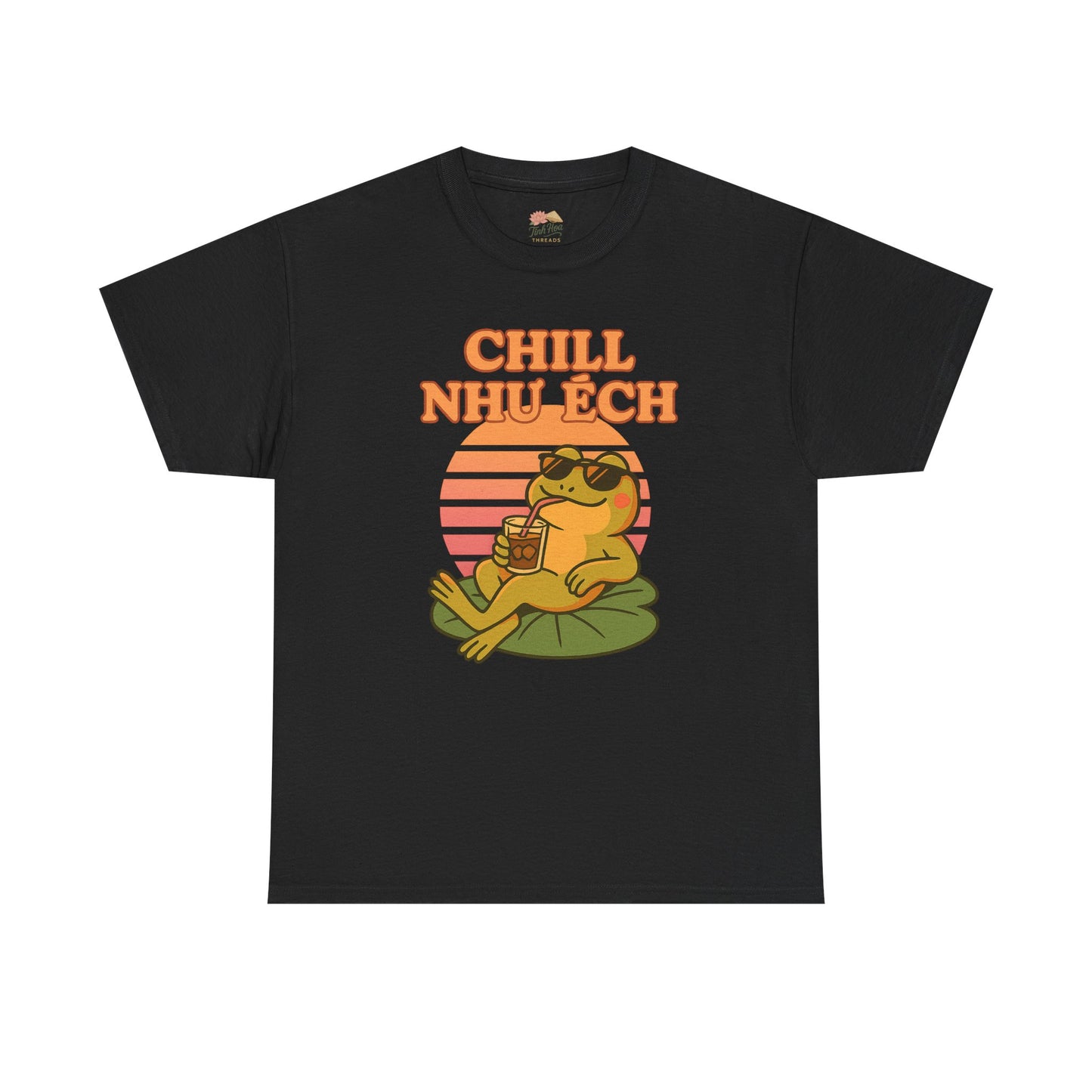 "Chill Như Ếch" – Retro Vietnamese Frog Tee