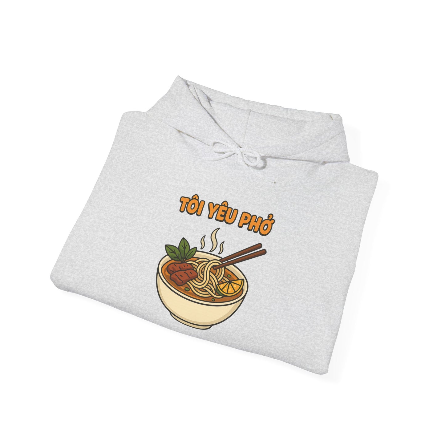 "TÔI YÊU PHỞ" Vietnamese Pho Lover Hoodie – Cute Cartoon Noodle Bowl Streetwear