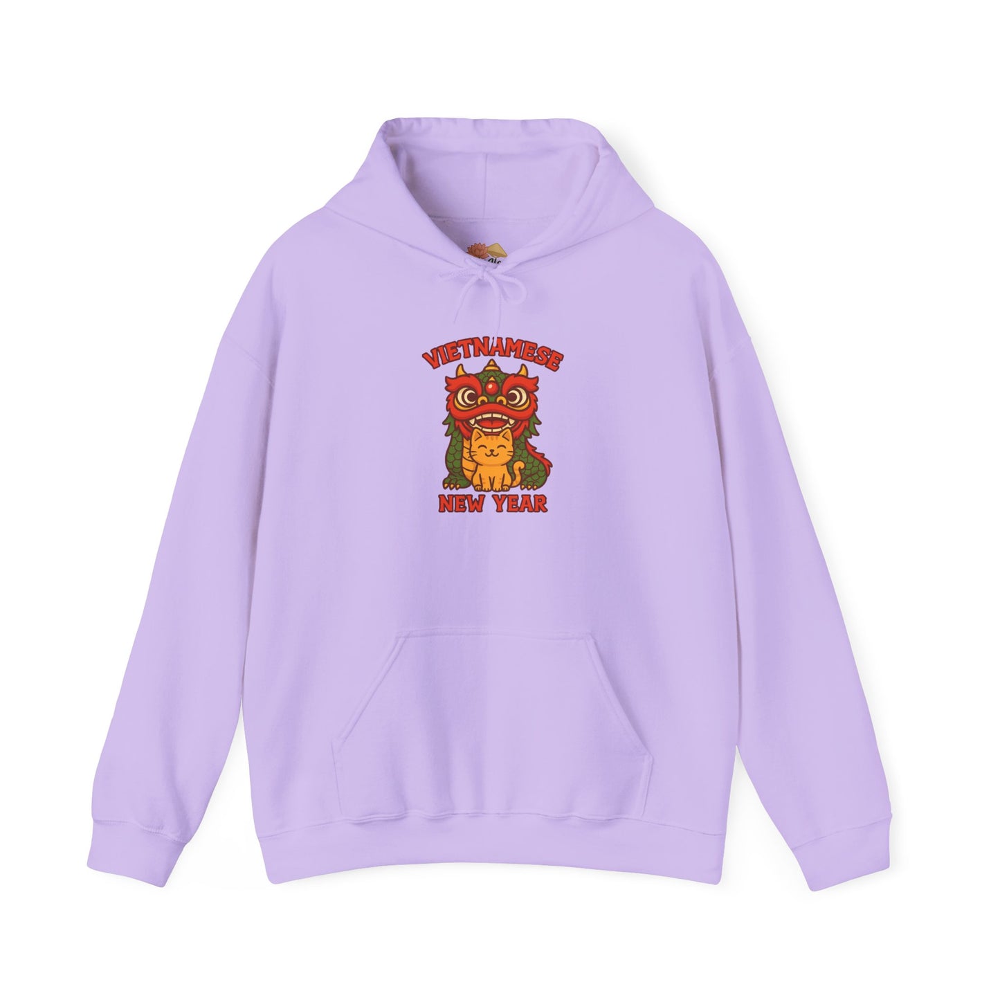 Vietnamese New Year Cat & Dragon Hoodie – Tết Celebration Streetwear