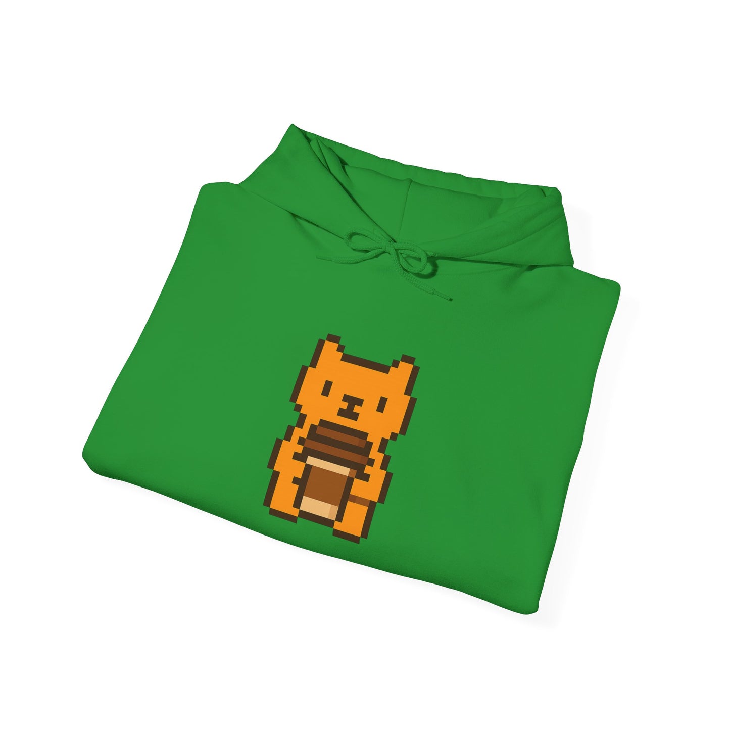 Retro Pixel Orange Cat with Coffee – Cute Vietnamese-Style Hoodie Design