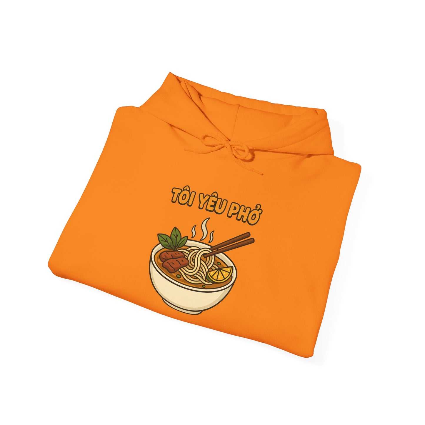"TÔI YÊU PHỞ" Vietnamese Pho Lover Hoodie – Cute Cartoon Noodle Bowl Streetwear