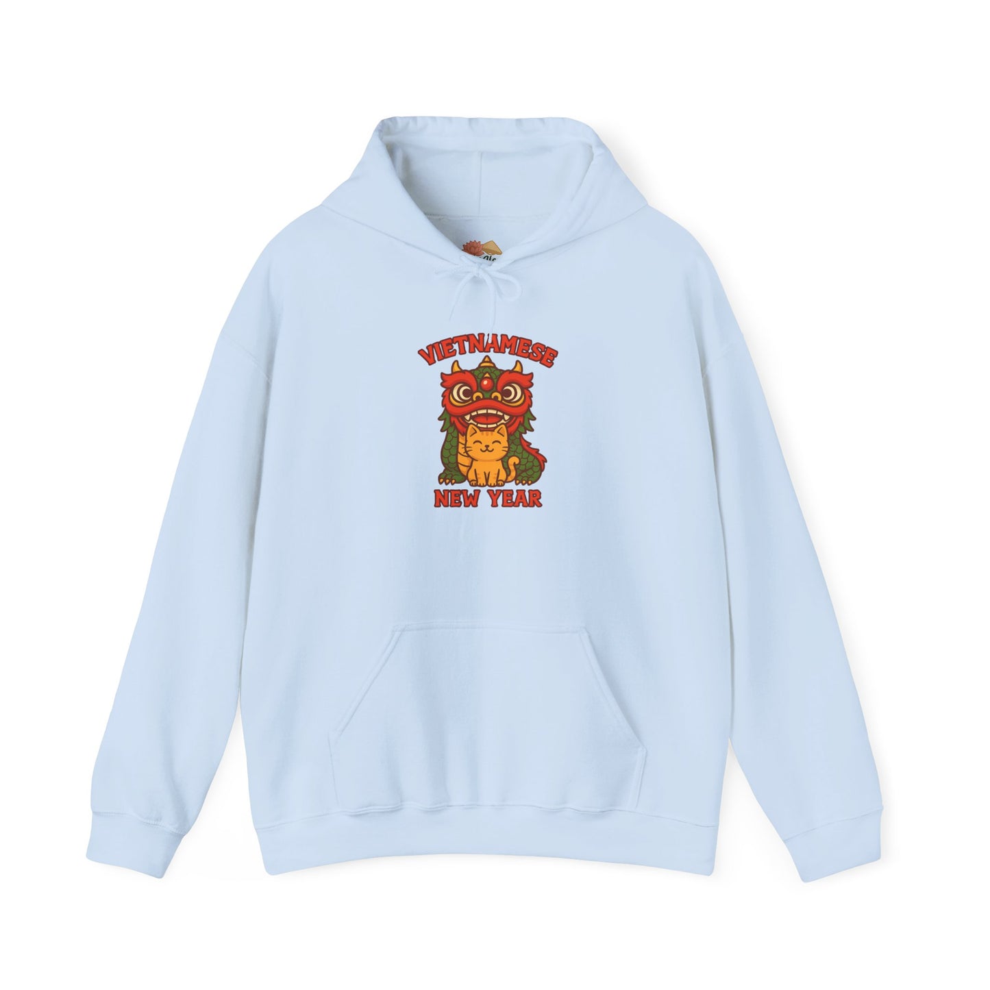 Vietnamese New Year Cat & Dragon Hoodie – Tết Celebration Streetwear