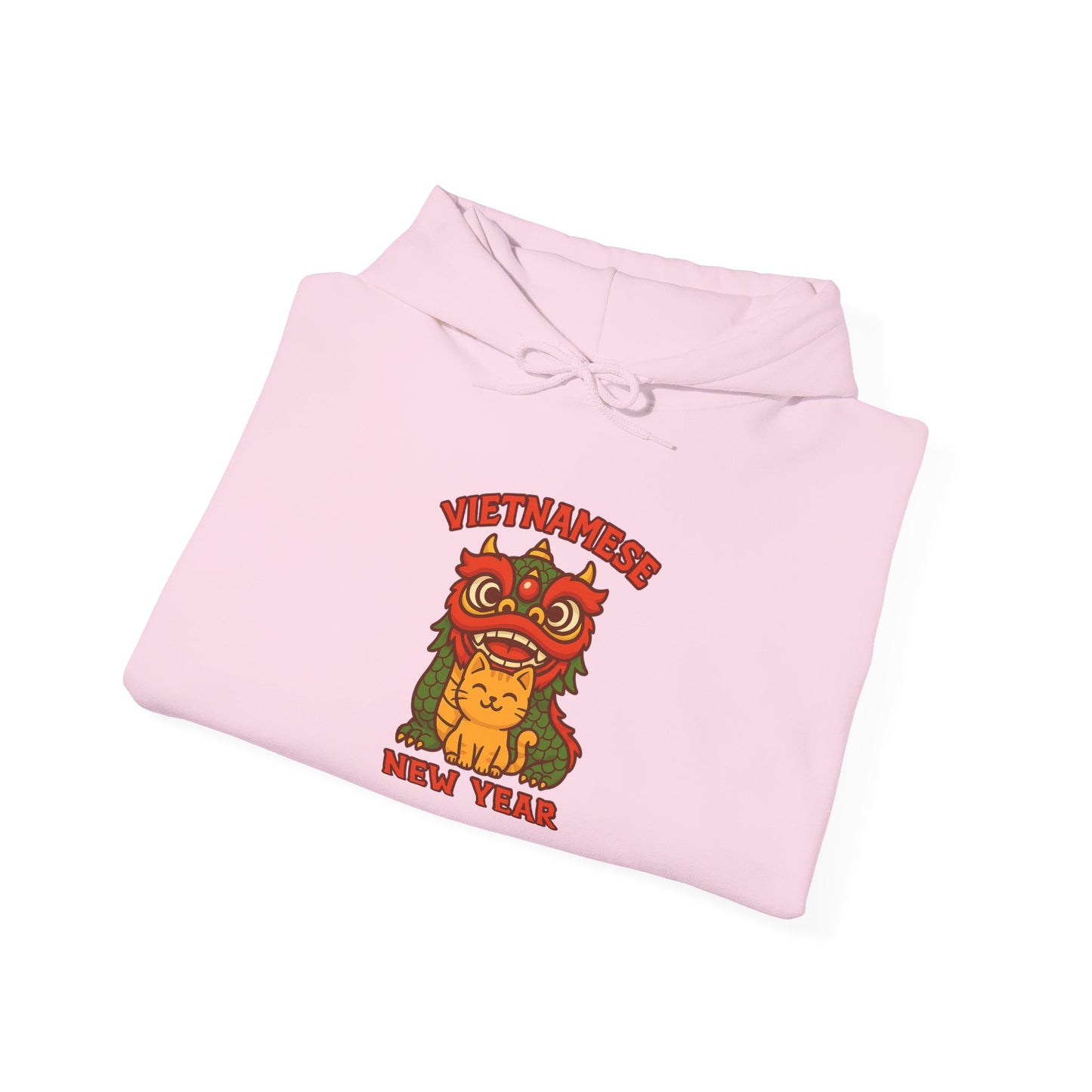 Vietnamese New Year Cat & Dragon Hoodie – Tết Celebration Streetwear