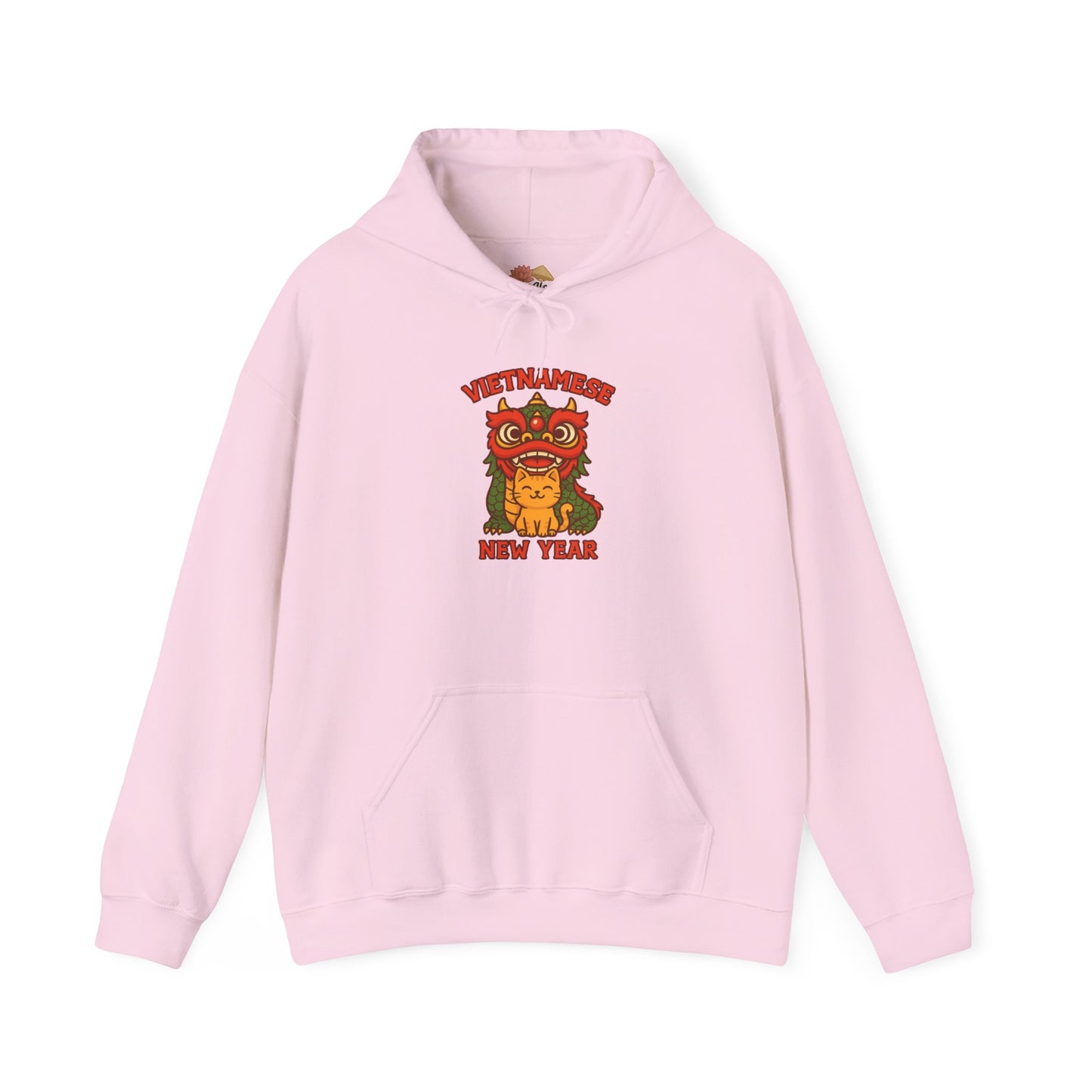 Vietnamese New Year Cat & Dragon Hoodie – Tết Celebration Streetwear