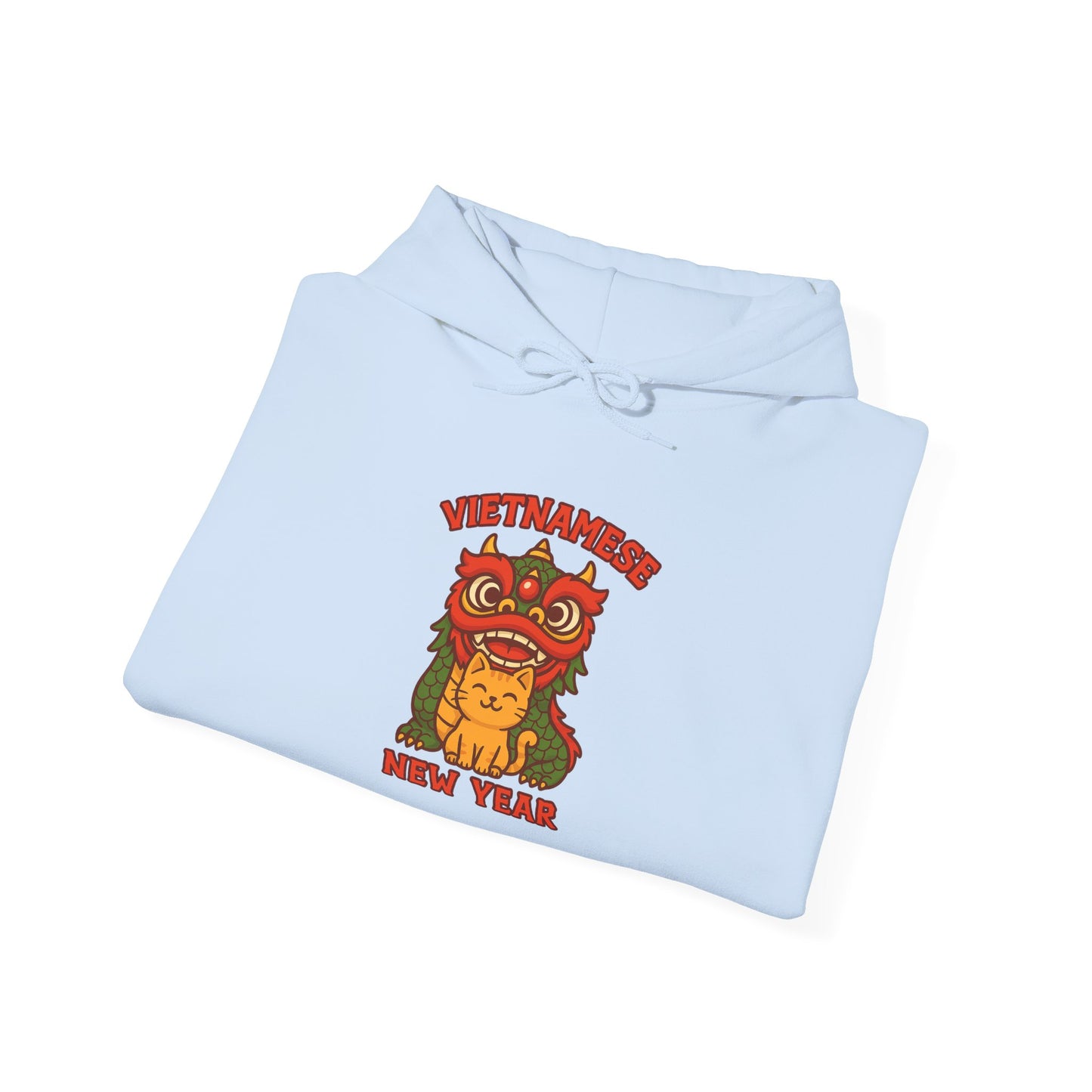 Vietnamese New Year Cat & Dragon Hoodie – Tết Celebration Streetwear
