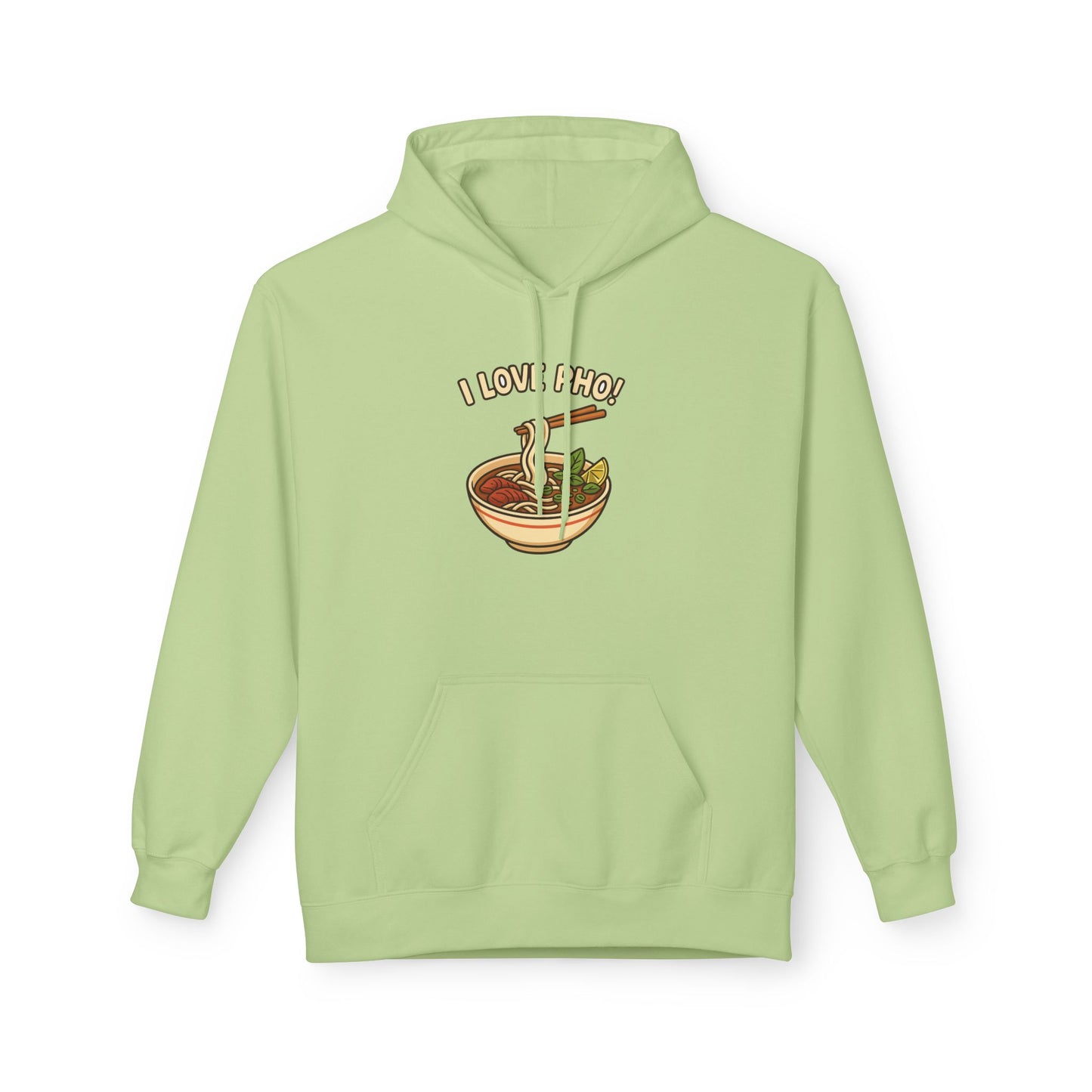 “I LOVE PHO!” Vietnamese Noodle Bowl Cartoon Hoodie – Cute & Cozy Streetwear