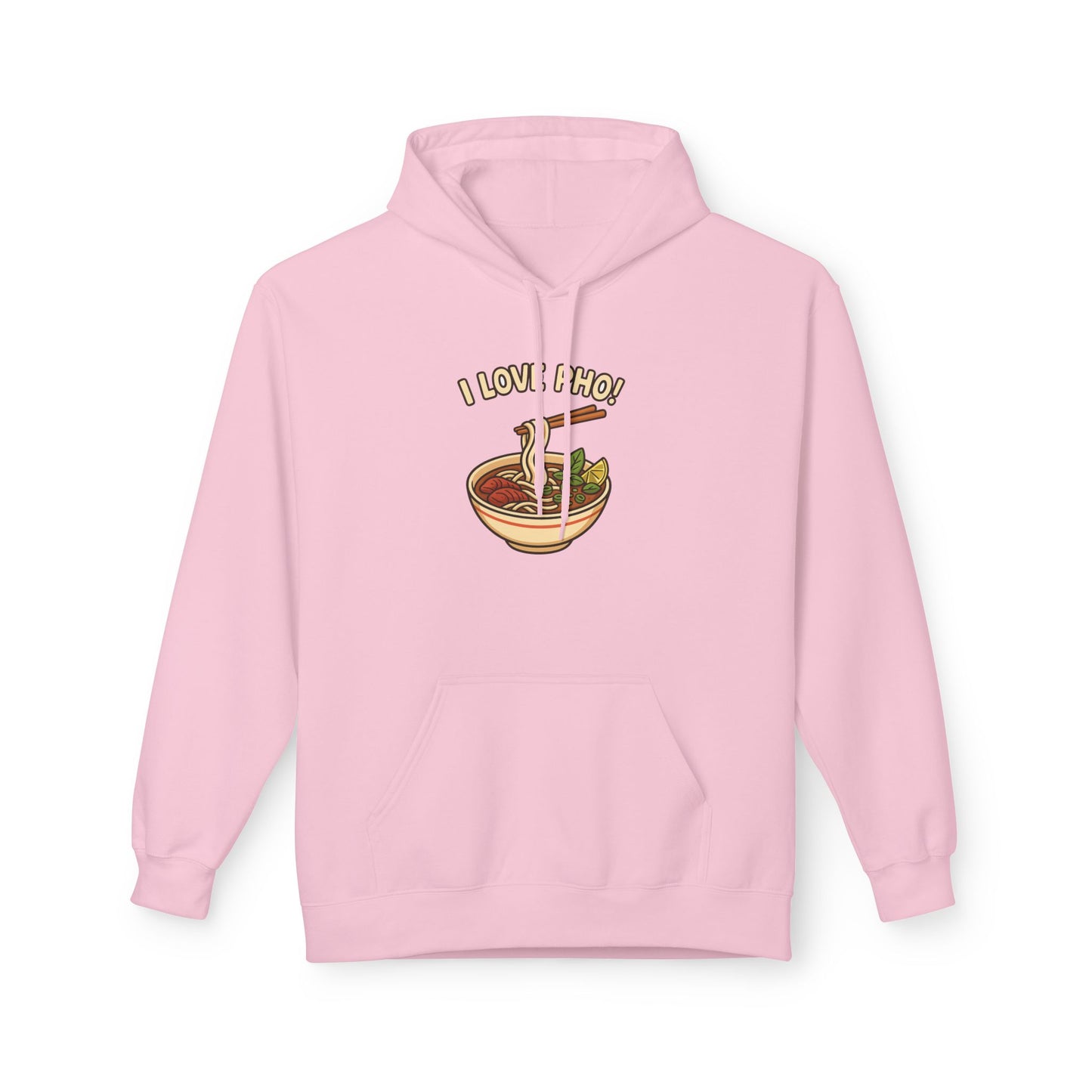 “I LOVE PHO!” Vietnamese Noodle Bowl Cartoon Hoodie – Cute & Cozy Streetwear