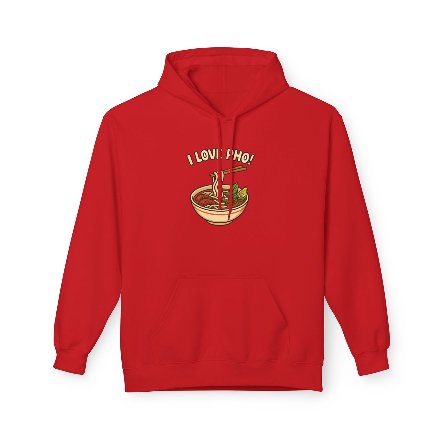 “I LOVE PHO!” Vietnamese Noodle Bowl Cartoon Hoodie – Cute & Cozy Streetwear