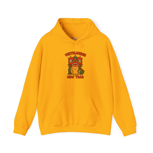 Vietnamese New Year Cat & Dragon Hoodie – Tết Celebration Streetwear