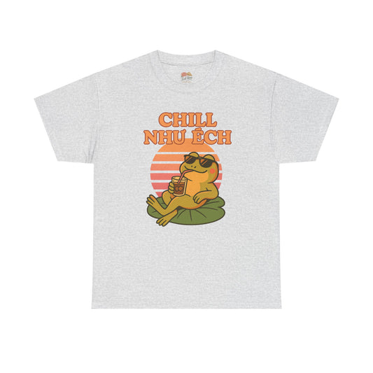 "Chill Như Ếch" – Retro Vietnamese Frog Tee