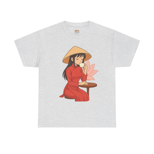 "Vietnamese Elegance – Ao Dai Coffee Moment"