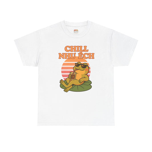"Chill Như Ếch" – Retro Vietnamese Frog Tee
