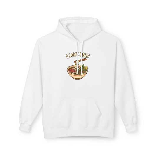“I LOVE PHO!” Vietnamese Noodle Bowl Cartoon Hoodie – Cute & Cozy Streetwear