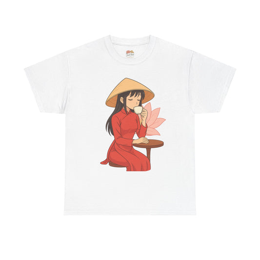 "Vietnamese Elegance – Ao Dai Coffee Moment"