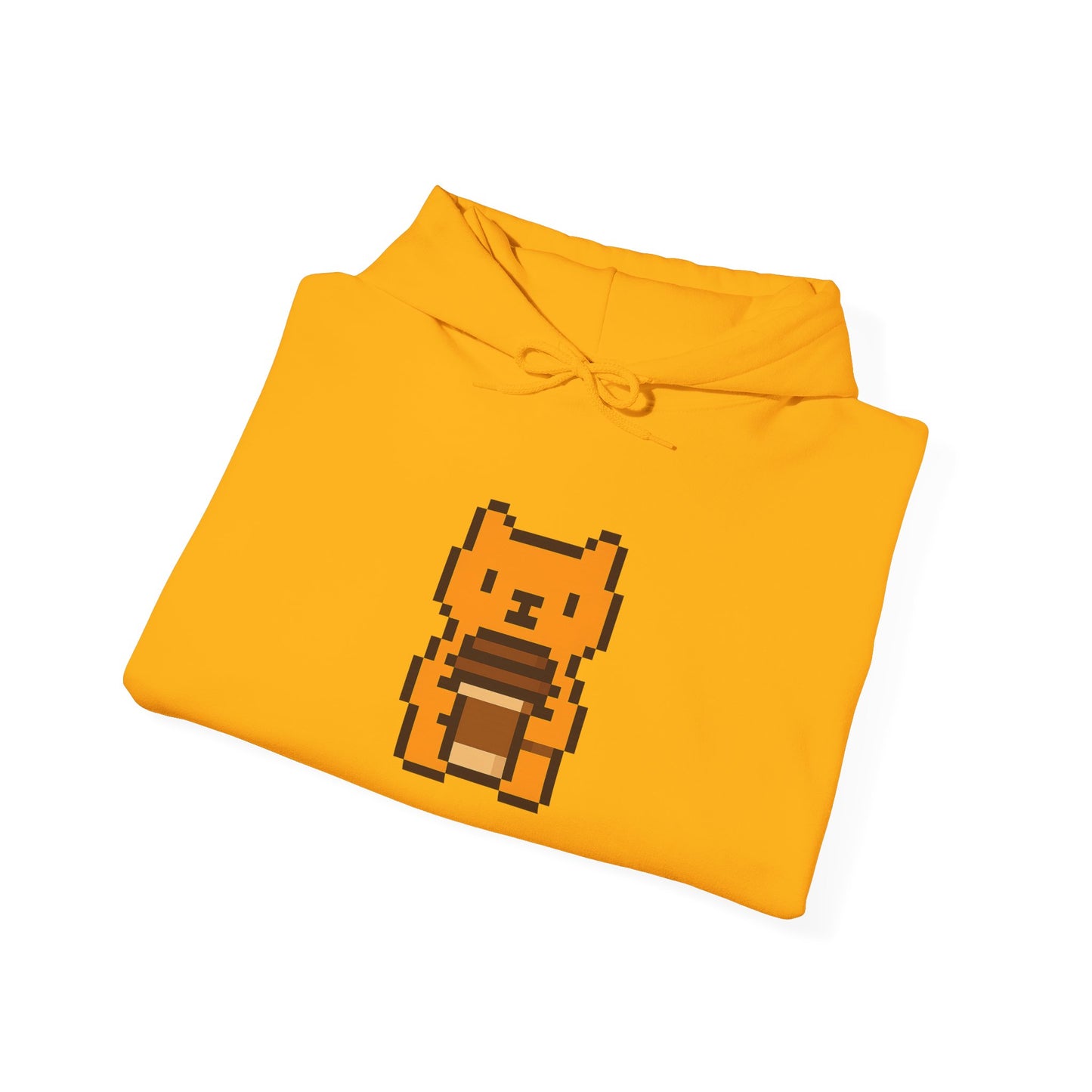 Retro Pixel Orange Cat with Coffee – Cute Vietnamese-Style Hoodie Design